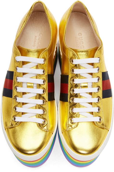 gucci rainbow shoes men|Gucci peggy metallic shoes.